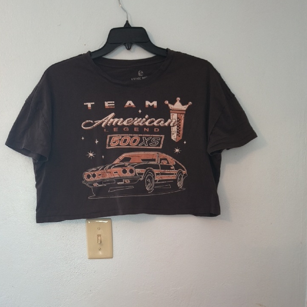 Vintage Team American Legend Crop Top - Brown